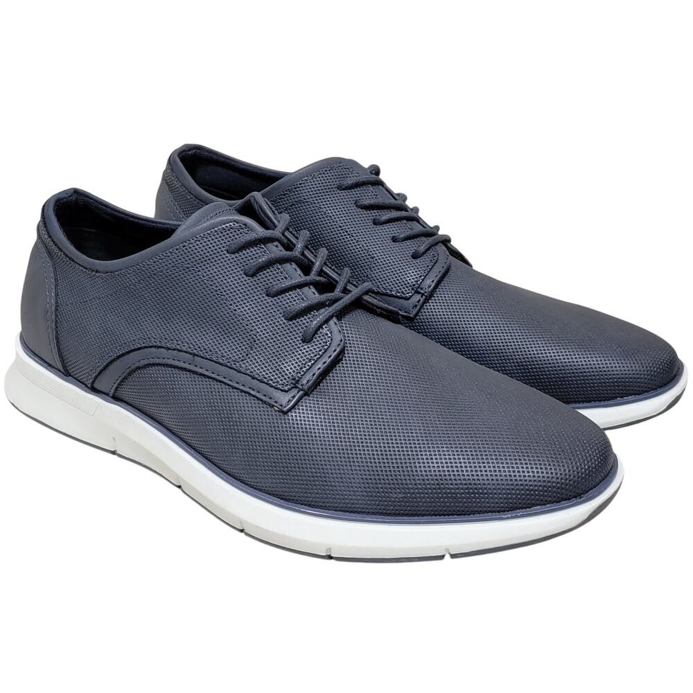 Alfani Men Casual Sneaker Oxfords Dalton Size US 11.5M Navy Blue Faux Leather